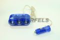 3way car power socket adapter,blue